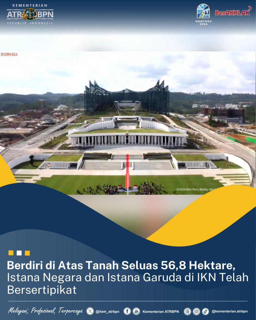 Berdiri di Atas Tanah Seluas 56,8 Hektare, Istana Negara dan Istana Garuda di IKN Telah Bersertipikat